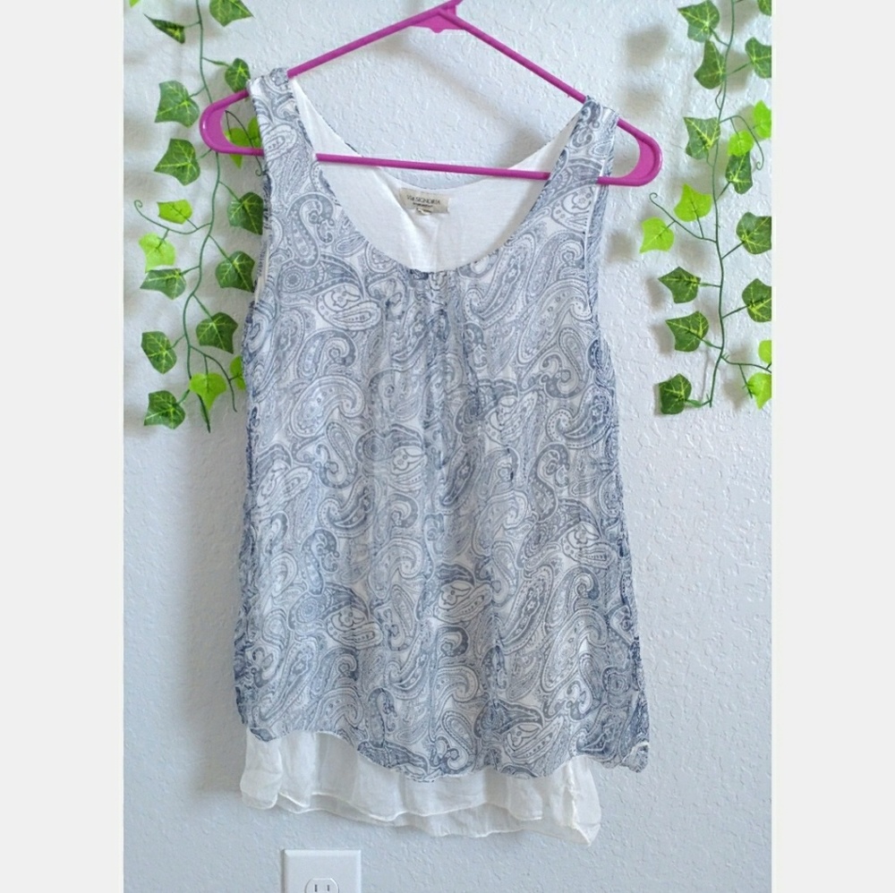 Breezy blue and white top